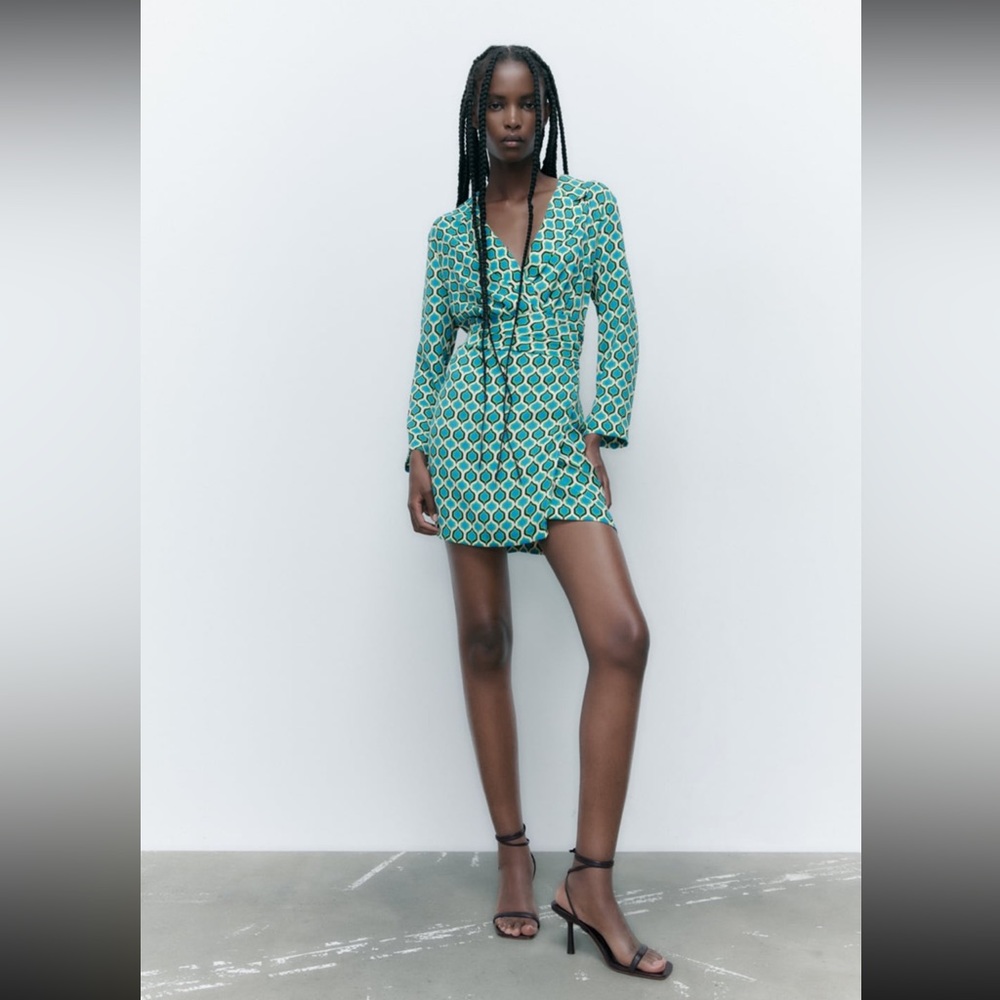 NWT ZARA geometric print blazer dress